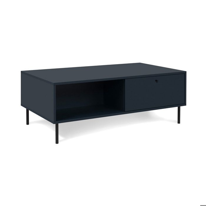 Table basse - CARACAS 55A - Bleu marine - 2 tiroirs, 2 niches - 110 x 40 x 60 cm