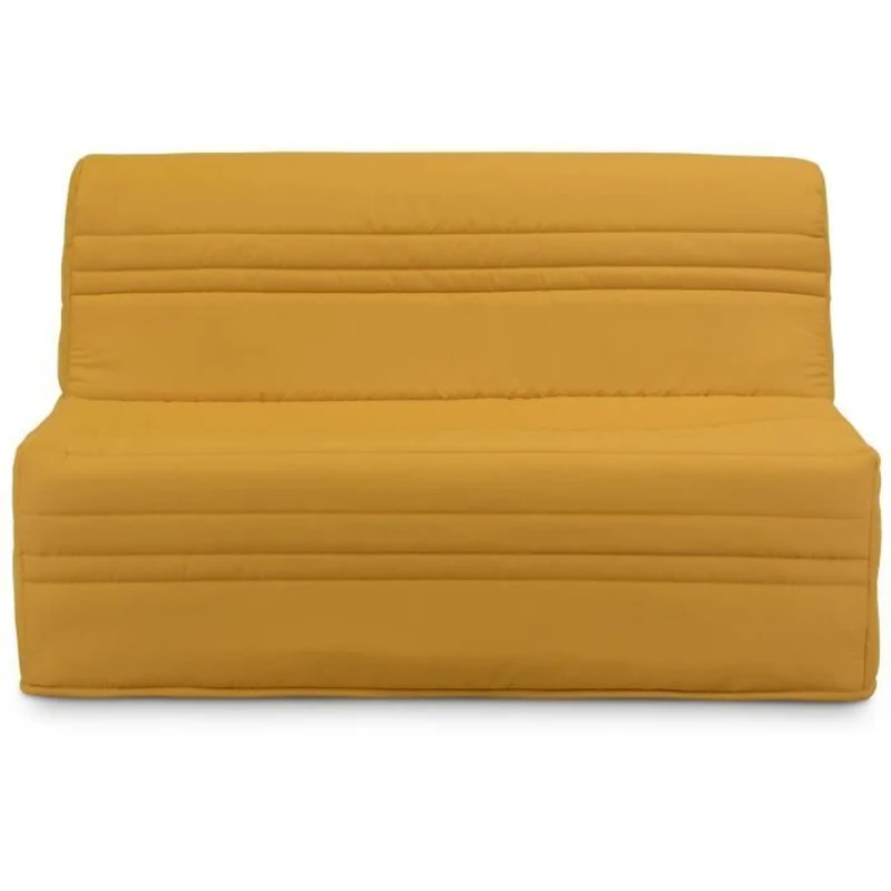 Banquette BZ Joe - Tissu jaune ocre - 3 places - L 143 x P 97 cm - Couchage 140 x 190 cm
