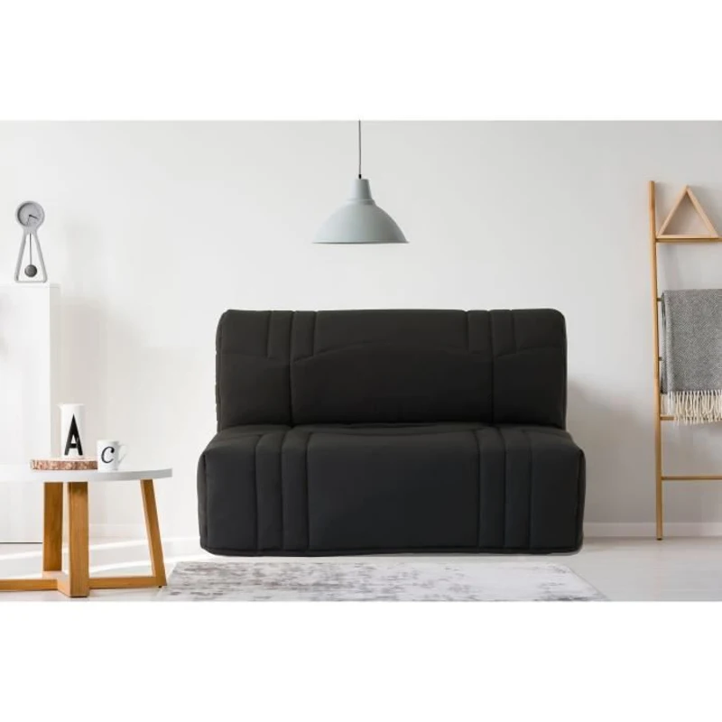 Banquette BZ DREAM - Tissu 100% Coton noir - Couchage 140x190 cm - 2 places - Confort moelleux