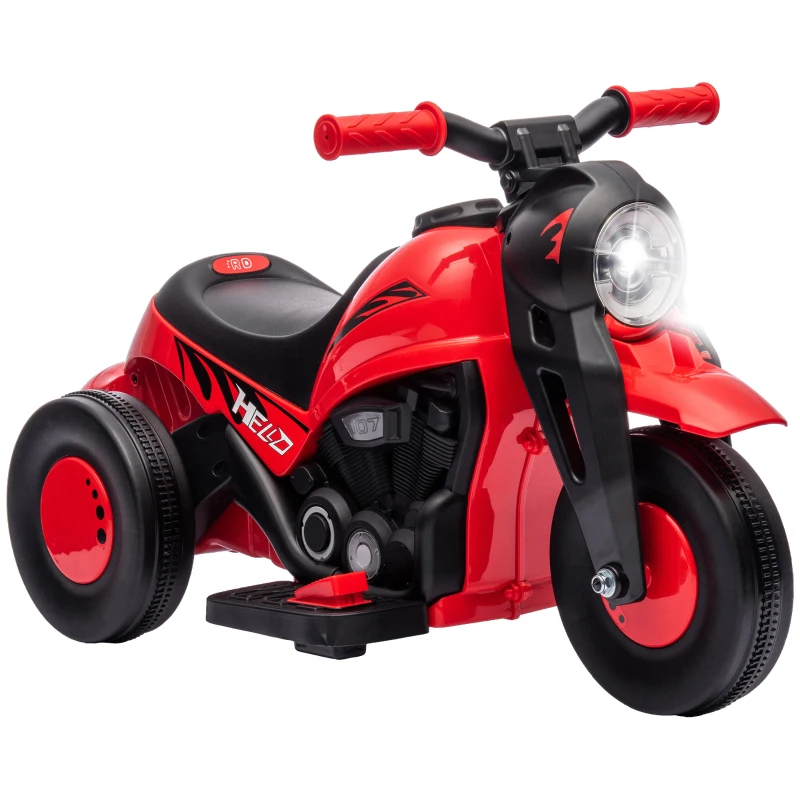 AIYAPLAY Kinder Elektro-Motorrad, 6V Kindermotorrad mit Musik, Blasen 2,5-3 km/h, für 2-5 Jahre Kinder