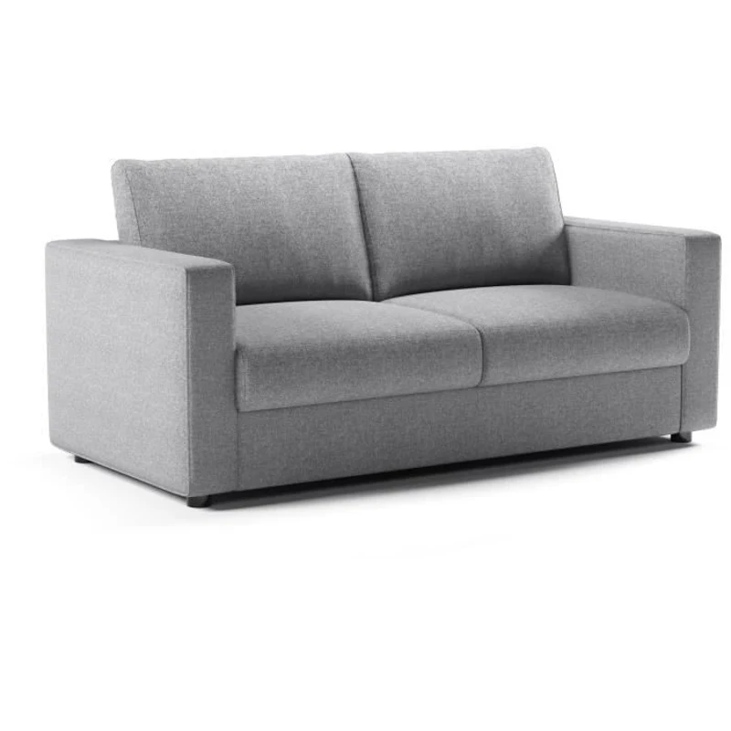 Canapé 3 places - Delta - Tissu Gris Clair - Convertible semi-express matelas 13cm - 190 x 92 x 90 cm