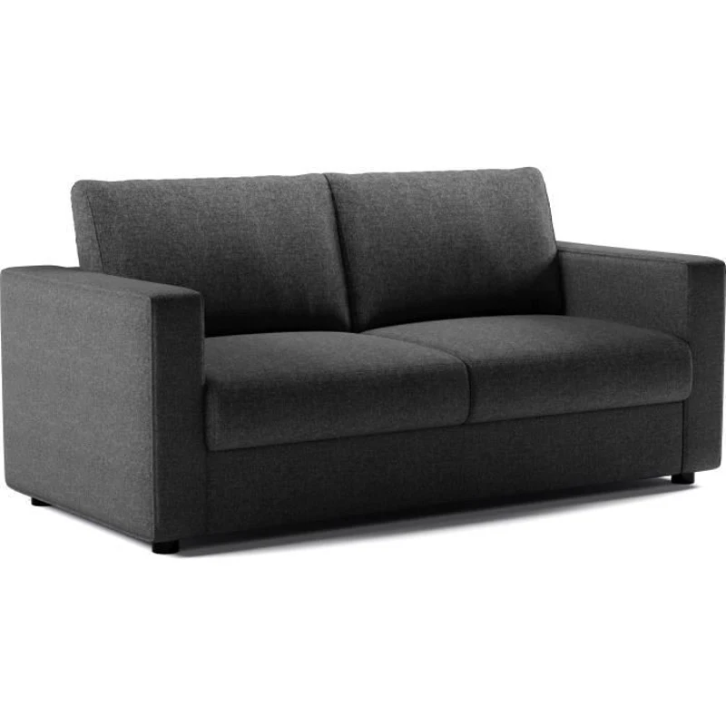 Canapé 3 places - Delta - Tissu Anthracite - Convertible semi-express matelas 13cm - 190 x 92 x 90 cm