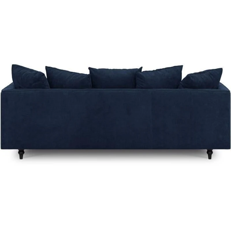 Canapé droit fixe 4 places - Tissu bleu - Classique - L 212 x P 93 cm - CONSTANCE