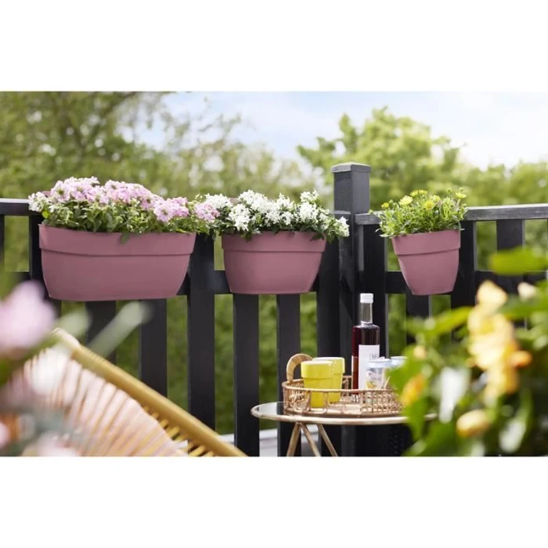 ELHO Pot de fleurs/Balconniere Vibia Campana Easy Hanger Small - Balcon extérieur - L 24.1 x W 20.5 x H 26.5 cm - Rose Poussiere