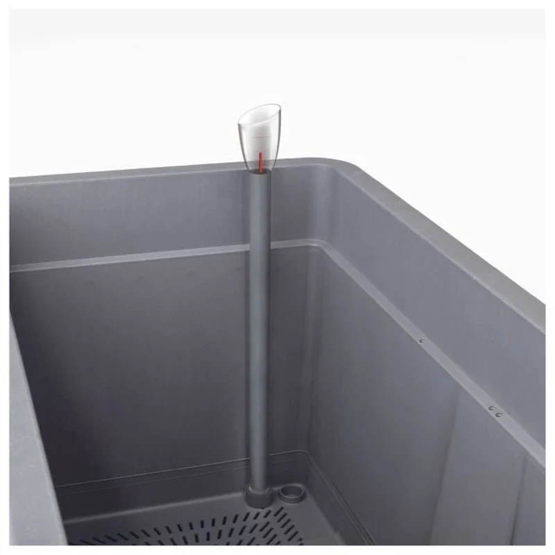 DEROMA Pot de fleurs Cube Cosmo - 38 x h39 cm - Anthracite - A réserve d'eau - Roulettes