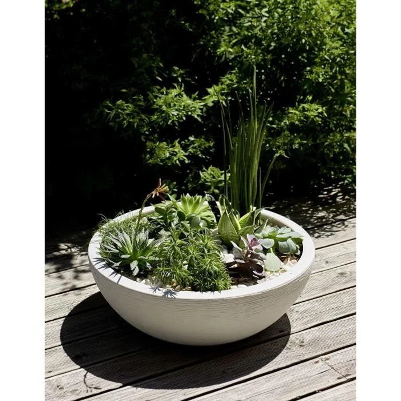 EDA Pot vasque GRAPHIT - 39 L - Ø 59 cm x 21 cm - Blanc cérusé