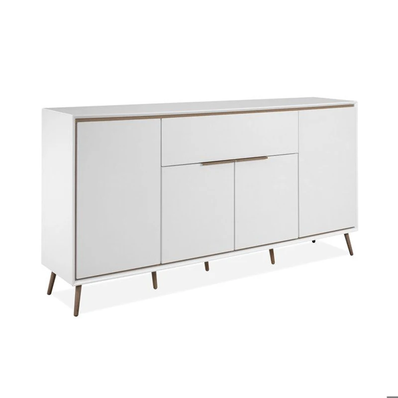 Buffet - ARONA 51B - Blanc / Chene artisan - 4 portes, 1 tiroir - 175 x 90 x 38 cm