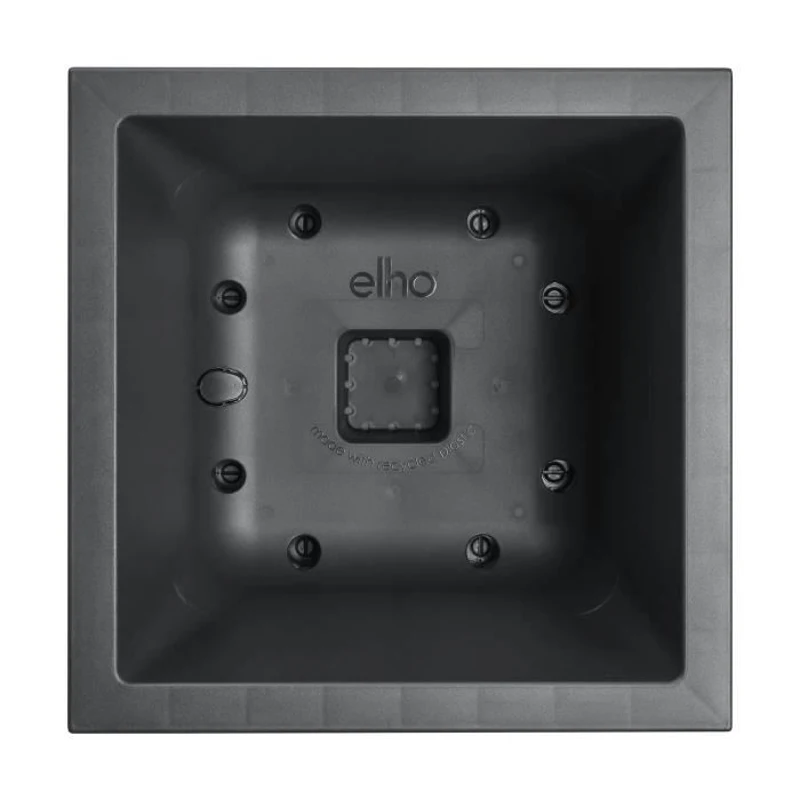 ELHO Bac a fleurs Vivo Next Square 30  - Ø 30 x H 29 cm - Intérieur,Extérieur - 100% recyclé - Noir