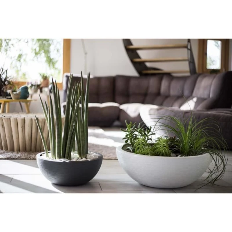 EDA Pot de fleurs rond GRAPHIT UP - 67 L - Ø 49 cm x H 46,2 cm - Gris anthracite