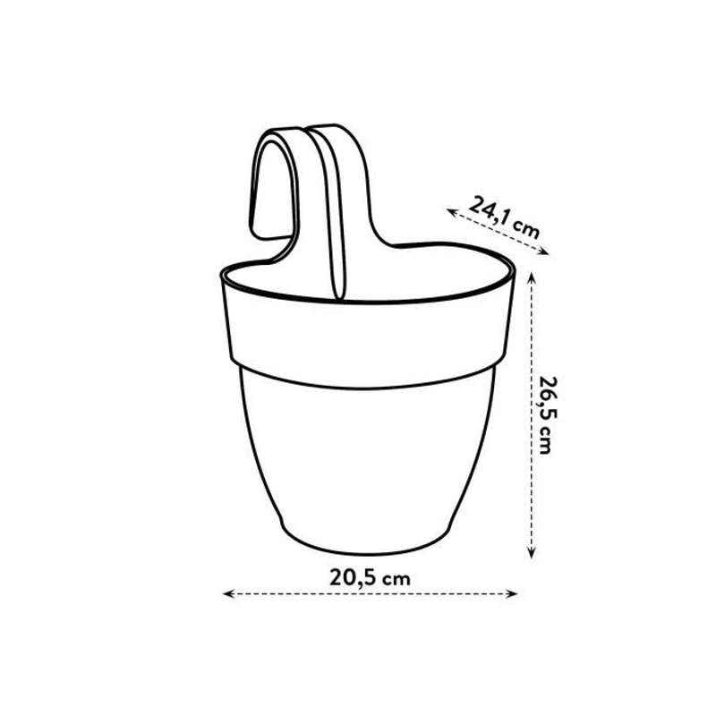 ELHO Pot de fleurs balcon Vibia Campana Easy Hanger Small - Anthracite - Balcon extérieur - L 24.1 x W 20.5 x H 26.5 cm