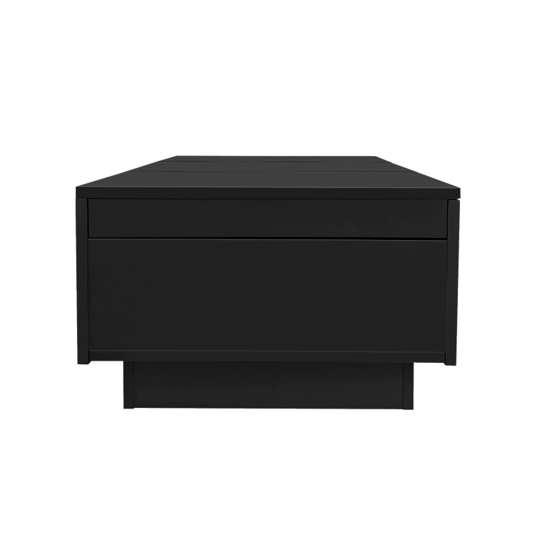 High-Gloss Black Coffee Table with Push-Pull Storage and Double-Sided Drawers, Tea Table Perfect for Modern Elegance, 100L x 50W x 31H cm, Black