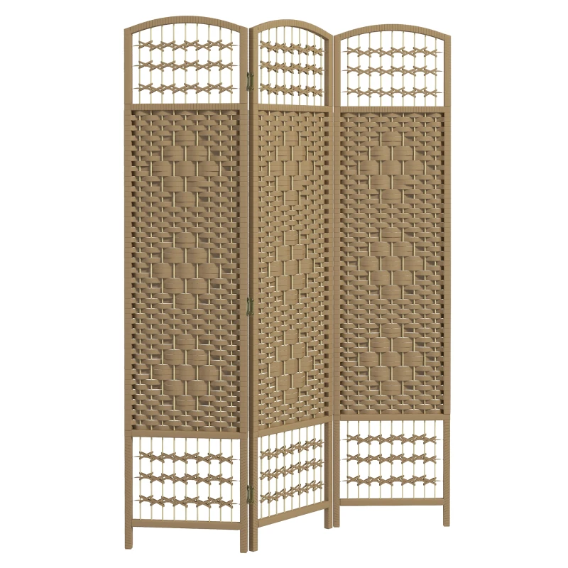 HOMCOM Innenraum-Raumteiler aus Holz faltbare Trennwand 3-teilige 120 x 170 cm Naturholz