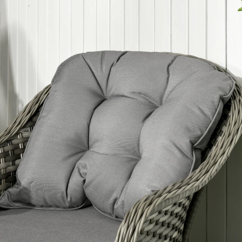 Outsunny 4 Pieces Outdoor PE Rattan Garden Furniture Set with Cushions - Patio Special Hand Weave Wicker Conservatory Sofa Set and Glass Top Coffee Table, Mixed Grey