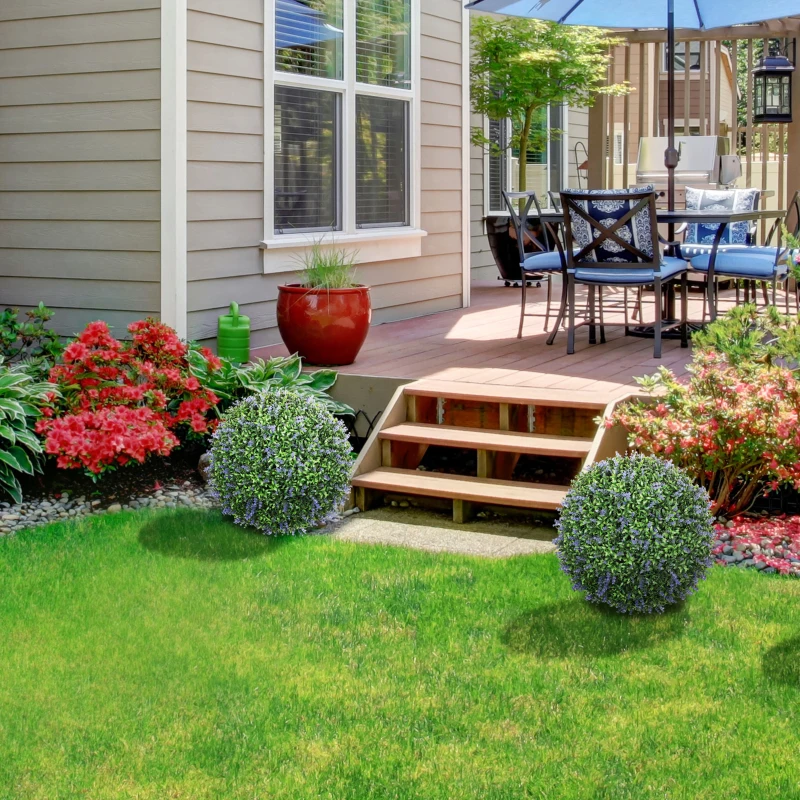 HOMCOM Set di 2 Piante Artificiali a Sfera con Fiori di Lavanda per Casa e Giardino Ø42 cm, Verde e Viola