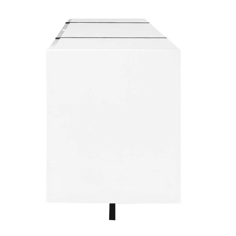 High-Gloss Black and White TV Cabinet with 3 Doors, Ample Storage, Modern TV Stand for Living Room, 170L x 29.5W x 40H cm, Black+White