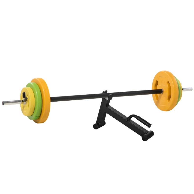 HOMCOM 20kg Adjustable Barbell Weights Set with Barbell Jack, Adjustable Weights Set with Non-slip Handle and Fixing Clip, for Home Gym Strength Training