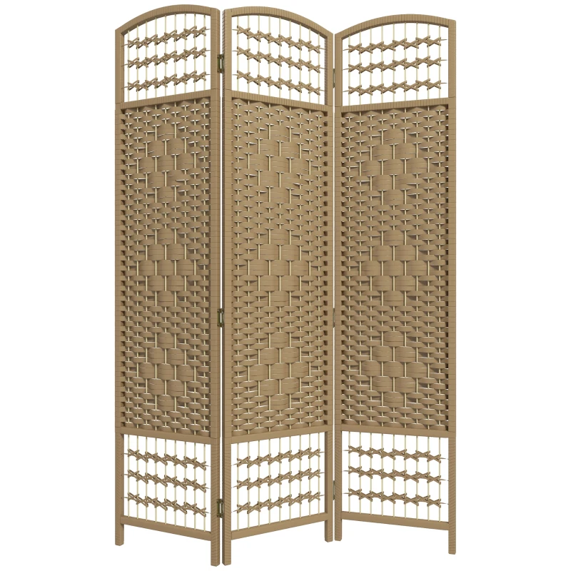 HOMCOM Paravent intérieur en bois séparateur de pièce cloison pliable 3 panneaux 120 x 170 cm bois naturel