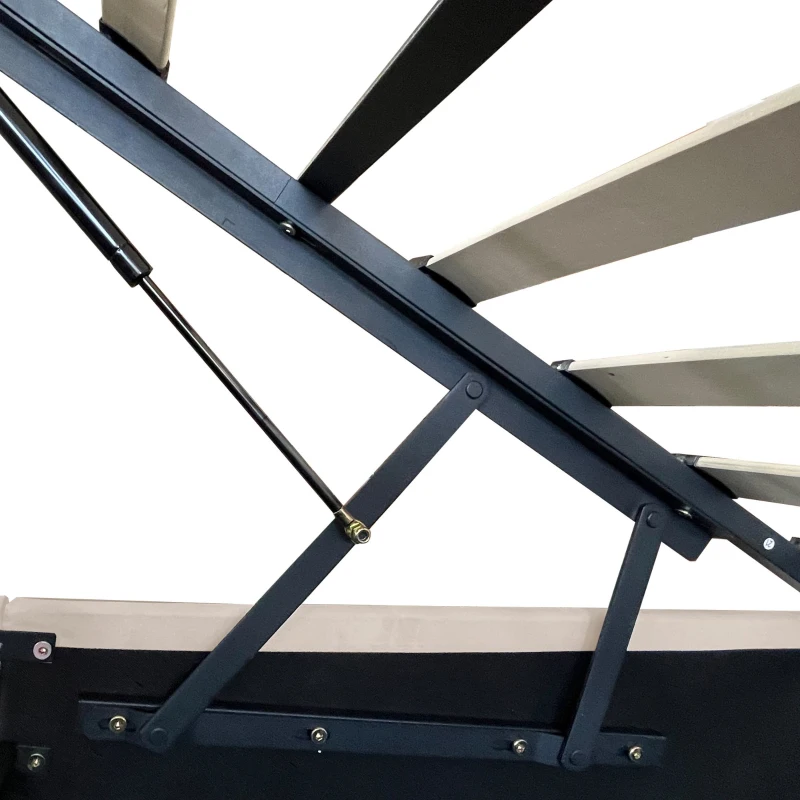 King Bed Frame with Charging Station and Reading Light, Upholstered Bed with Button Tufted Headboard, 207L x 237W x 108H cm, Beige