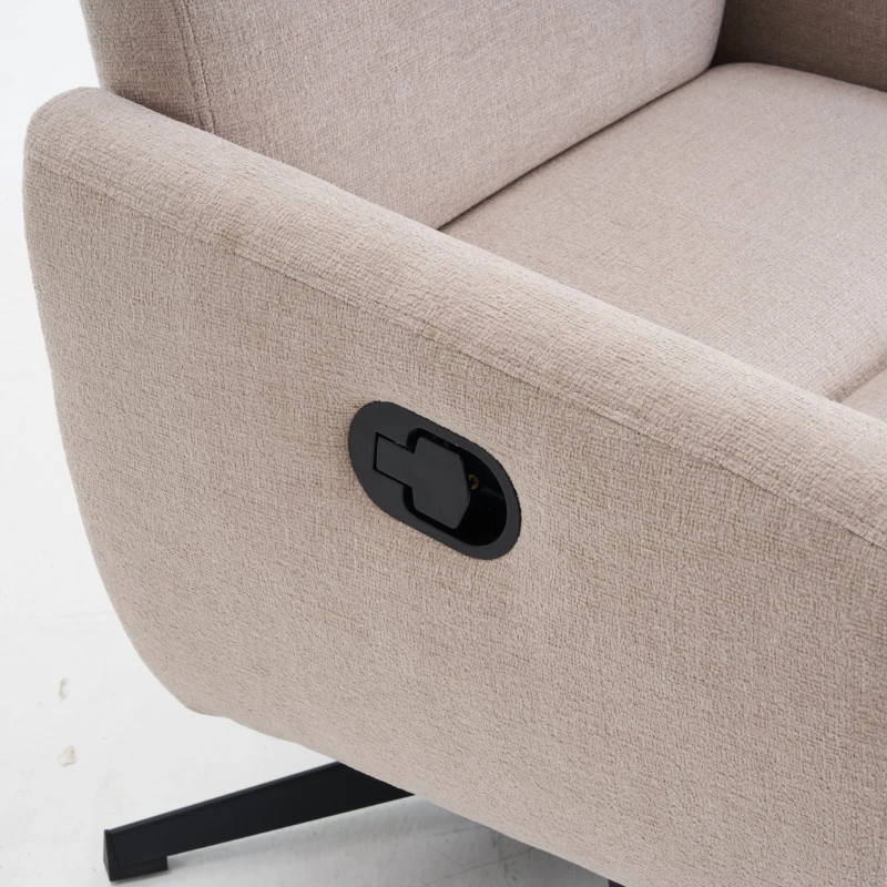 Fauteuil relax confortable avec fonction d'inclinaison, avec socle pivotant et dossier réglable, 67x80,5x110 cm, Gris