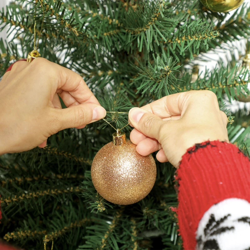 HOMCOM Kunstmatige Kerstboom, 150 cm, inklapbare takken, metalen standaard, veelzijdig, Groen