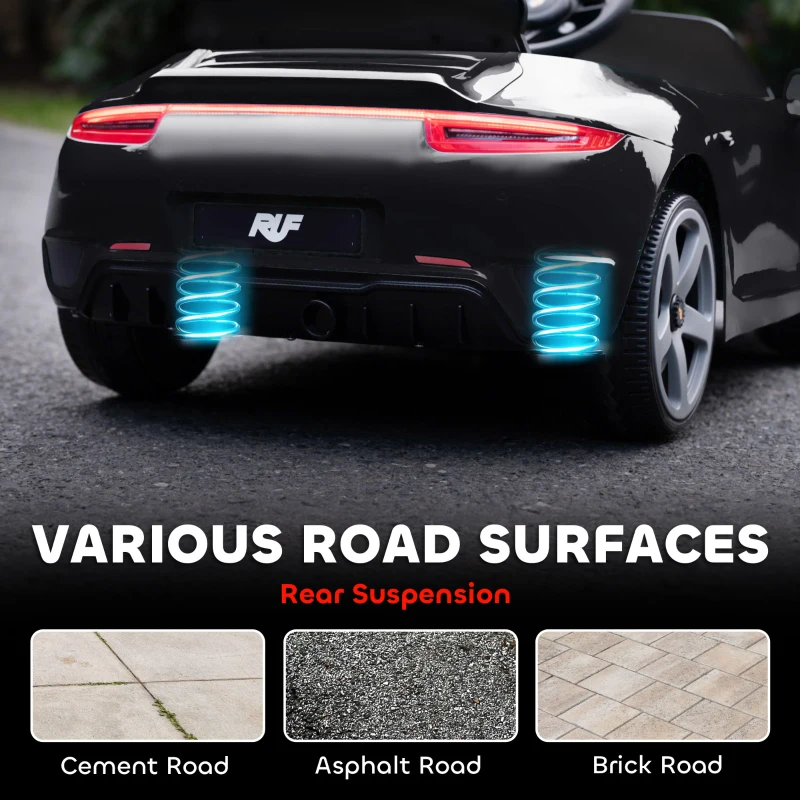 AIYAPLAY Voiture Électrique pour Enfants à Monter, Télécommandée, Musique, Klaxon, USB, Ceinture de sécurité, pour 3-5 Ans, Noir