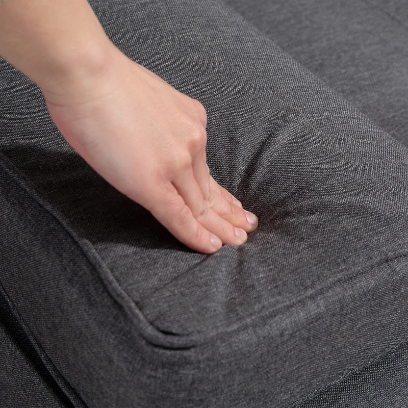 HOMCOM Sofá Cama 3 Lugares com Encosto Ajustável Apoio para os Braços Desmontável e 2 Suportes para Copos 181x77x78 cm Cinza