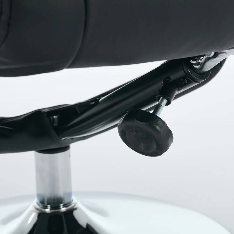 Poltrona relax, reclinabile e massaggiante a 5 punti, con funzione di riscaldamento elettrico e poggiapiedi, girevole a 360°, in tessuto PU, 75x76x103 cm, Nero