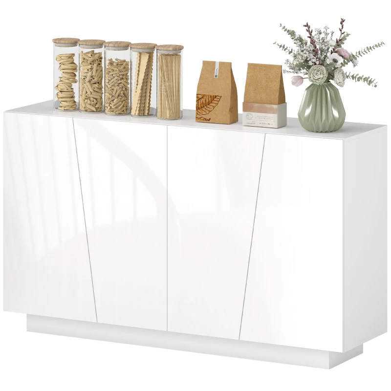 Homcom Dulap Alb 150×40×88 cm – 5 Niveluri & Polita Reglabila(m-10)
