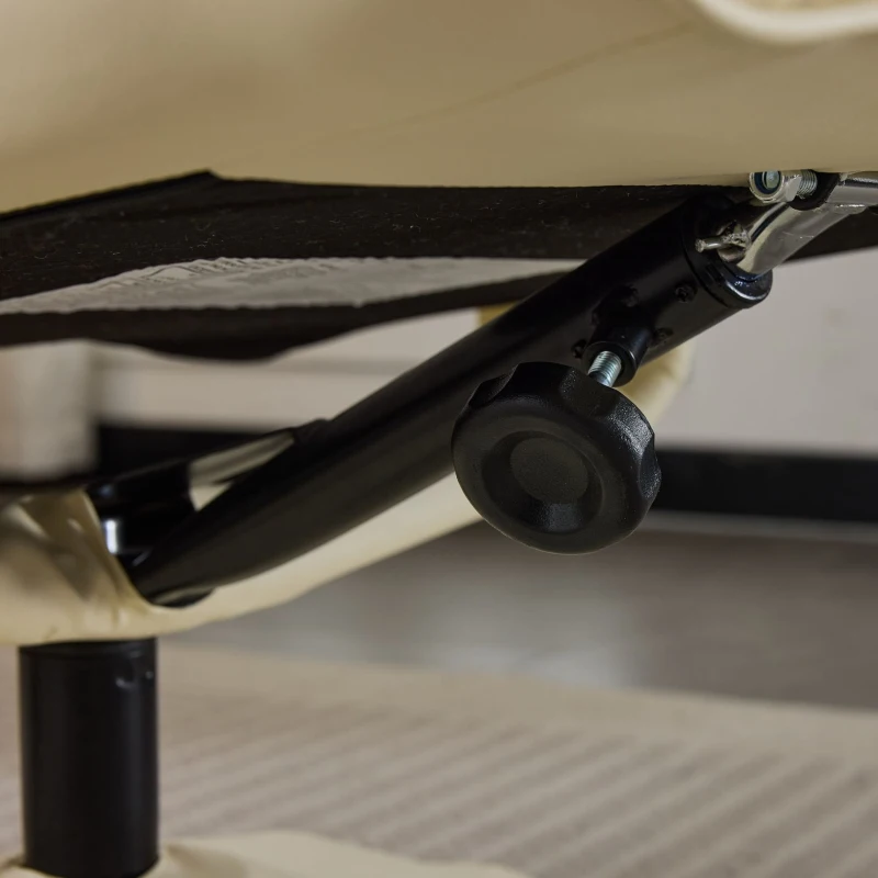 Poltrona massaggiante e reclinabile in tessuto PU con rotazione a 360° e poggiapiedi, 75x79.5x107 cm, Beige