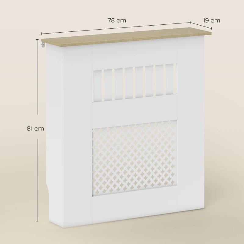HOMCOM Heizkörperabdeckung 78x19x81 cm Abdeckung für Heizkörper Modernes Lamellen- und Wabendesign Weiß
