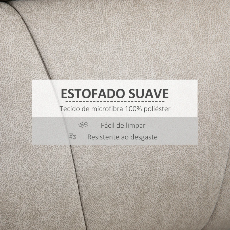 HOMCOM Poltrona Relax Reclinável até 135º com Apoio para os Pés Encosto Alto 78x96x102 cm Cinza