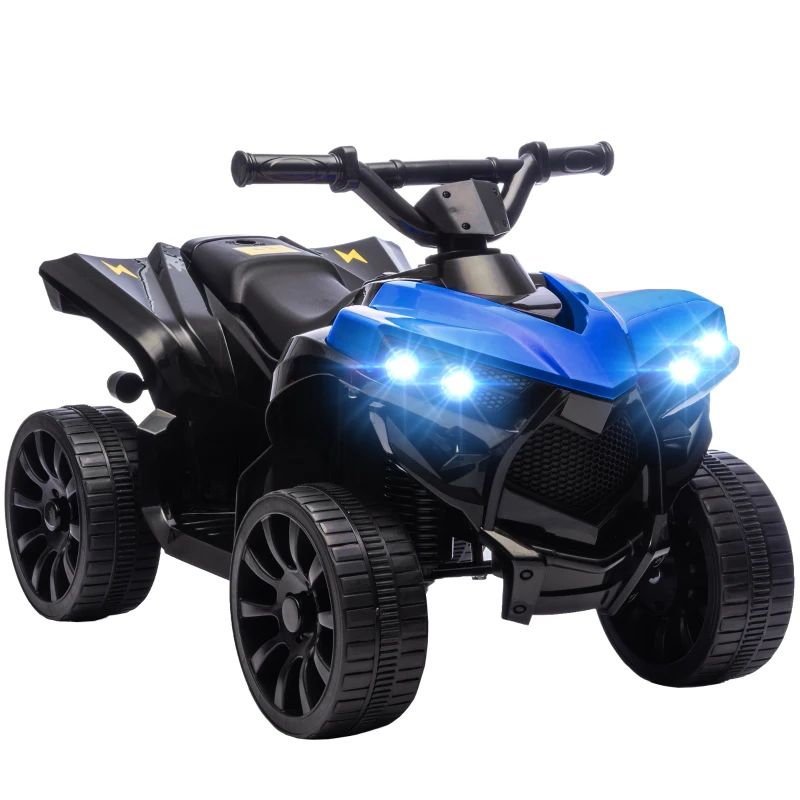 AIYAPLAY Quad Eléctrico para Niños ATV con Batería Recargable 6V, Faros LED y Música, Edad 3-8 Años, Azul