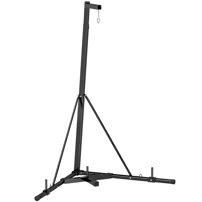 SPORTNOW Boxsackständer, Boxsackhalterung, höhenverstellbar, freistehend, klappbar, Stahl, 170 x 90 x 225 cm, schwarz