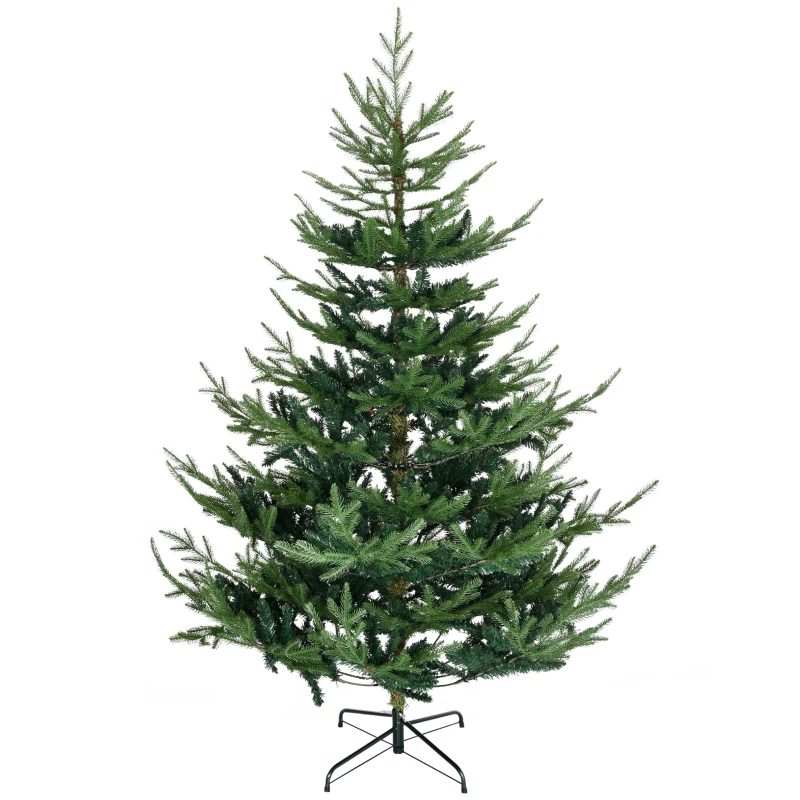 HOMCOM Artificial Christmas Tree 180 cm Pine Tree Artificial with 795 Tips, Foldable Feet Steel Frame