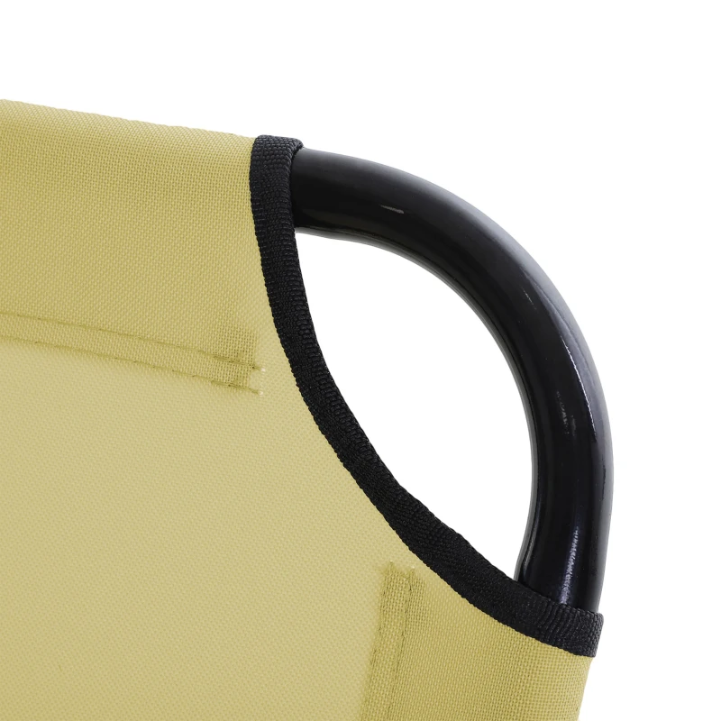 Outsunny Ligstoel, verstelbare rugleuning met 5 standen, sneldrogend, metalen frame, 190 x 56 x 28 cm, crème