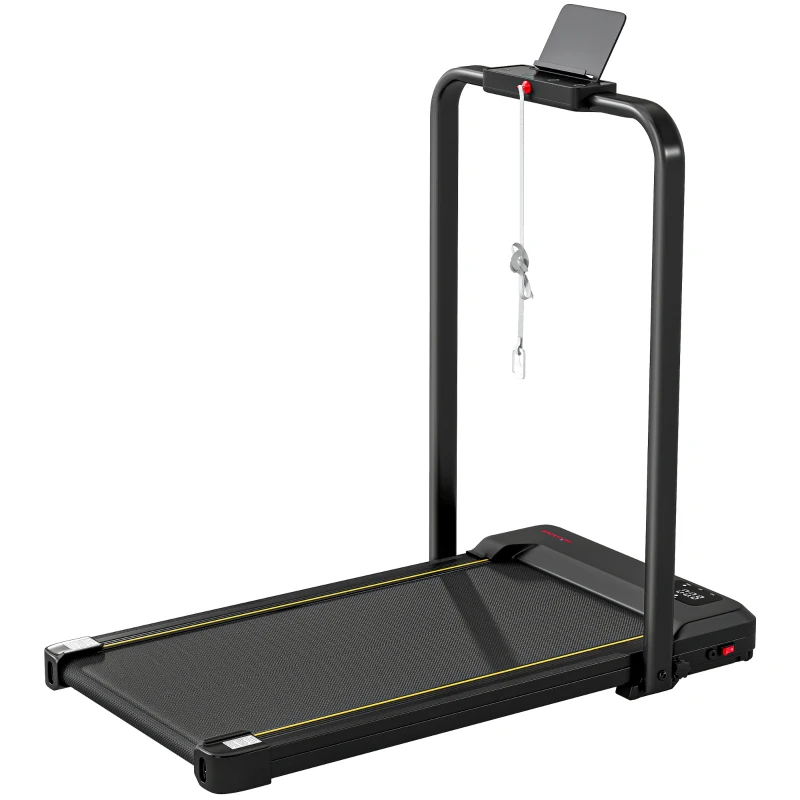 SPORTNOW Tapis de Course Pliable Incliné Sous le Bureau 2 en 1 avec 2.0HP 6 km/h Écran LED Télécommande Noir