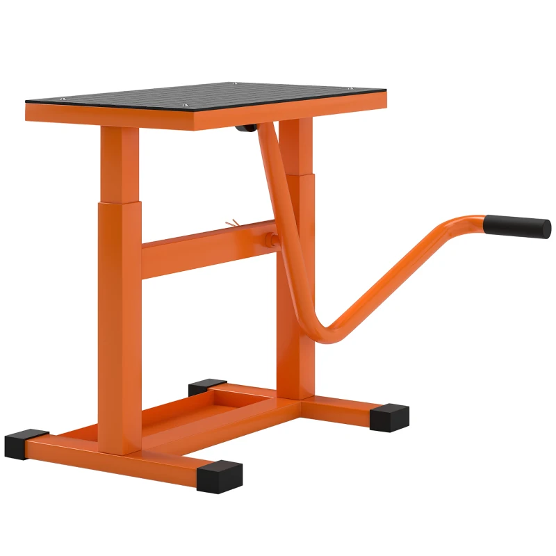 DURHAND Cavalletto Alzamoto max 150 kg en Métal avec Superficie en Caoutchouc et Manivelle, 48x34x43 cm, Orange