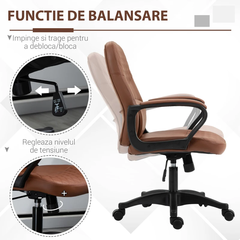 Vinsetto Scaun Birou Masaj – Maro, Reglabil, Piele Ecologica(m-6)