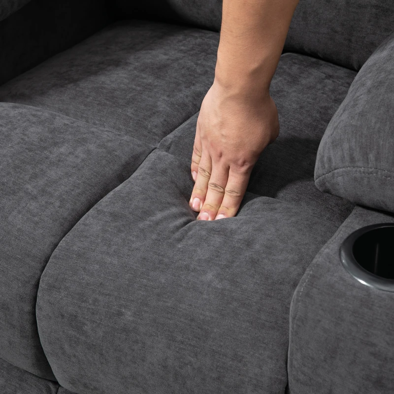 HOMCOM Aufstehhilfe Seniorensessel, Liegefunktion, inkl. Fernbedienung, 144 cm x 91 cm x 88 cm, Dunkelgrau