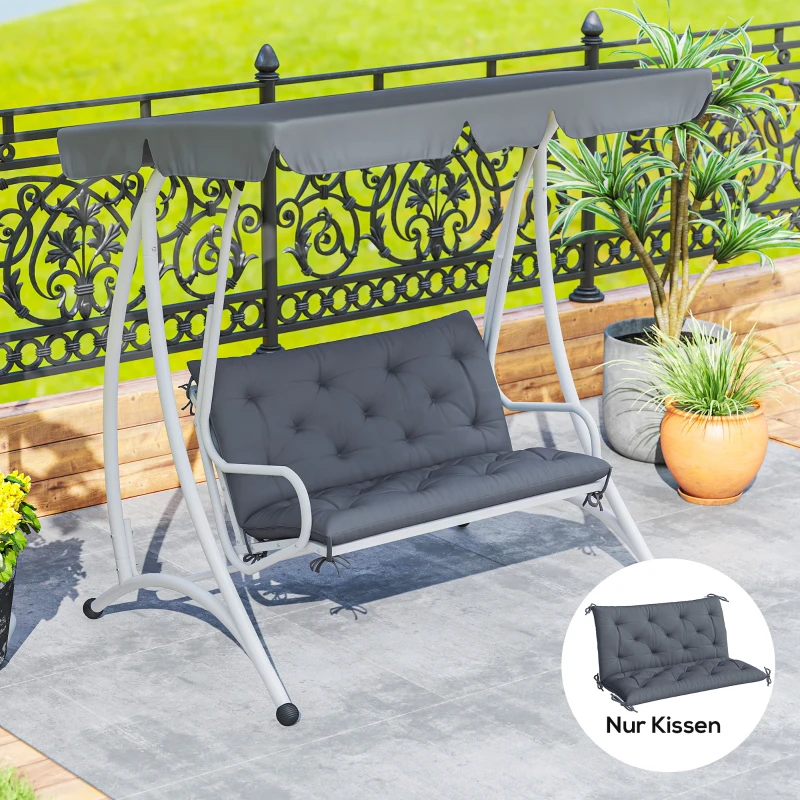 Outsunny kussen voor tuinbank bankkussen voor hollywoodschommel kussen bank grijs
