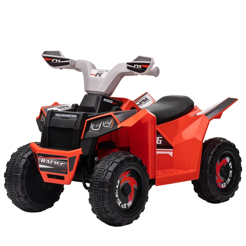 HOMCOM Quad électrique pour enfants véhicule à batterie 6V avec marche avant et arrière 70L x 41,5l x 48,5H cm Rouge