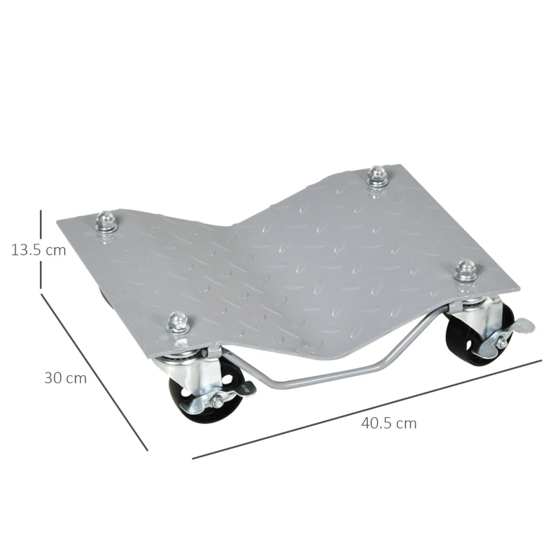DURHAND Set of 2 Vehicle Dolly With Uniersal Casters, Easy to Moving a Car Rated at 680KG