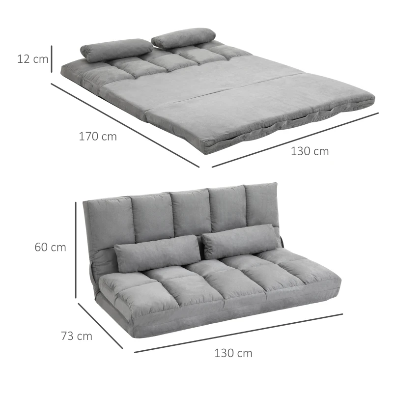 HOMCOM canapea de podea, pliabila 130x73x60 cm(m-3)