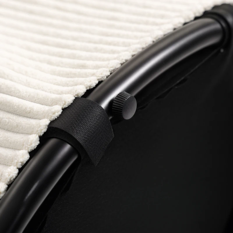 HOMCOM Pouf Poggiapiedi contenitore rotondo, in velluto a coste, capacità 120 kg, Ø 60 x 41 cm, Beige