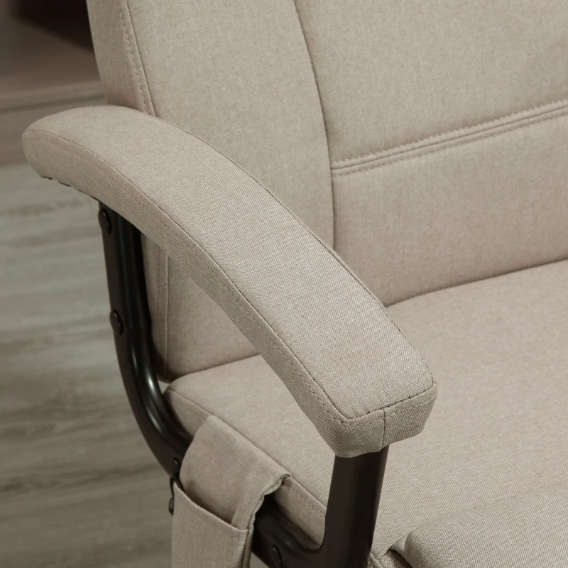 Vinsetto Silla de Oficina con Masaje Silla de Juego Ajustable en Altura Silla de Escritorio Ergonómica con Sensación de Lino Beige