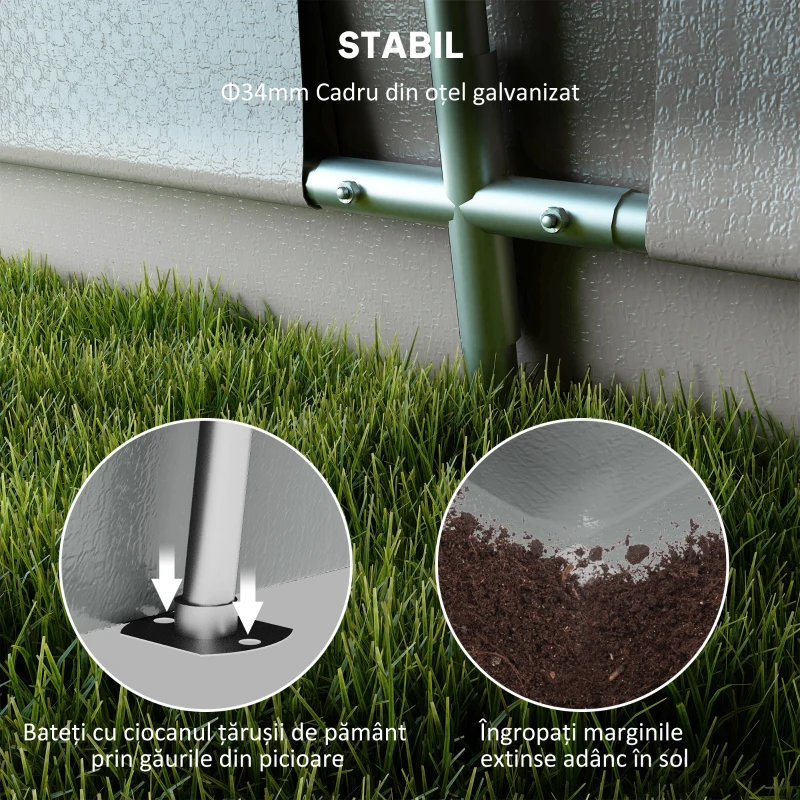 Outsunny Carport 3,3×6,2 m – Garaj Cort Portabil cu Ventilatie & Copertina