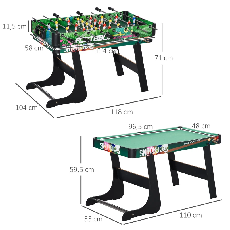 HOMCOM 6‑in‑1 Spieltisch mit Kicker, Billard, Airhockey, Tischtennis, Ringwurf & Eishockey – 118×104×71 cm