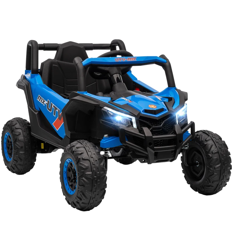 AIYAPLAY Coche Eléctrico para Niños UTV 12V con 2 Motores Control Remoto 2,4G Velocidad hasta 7 km/h Sistema de Suspensión Azul