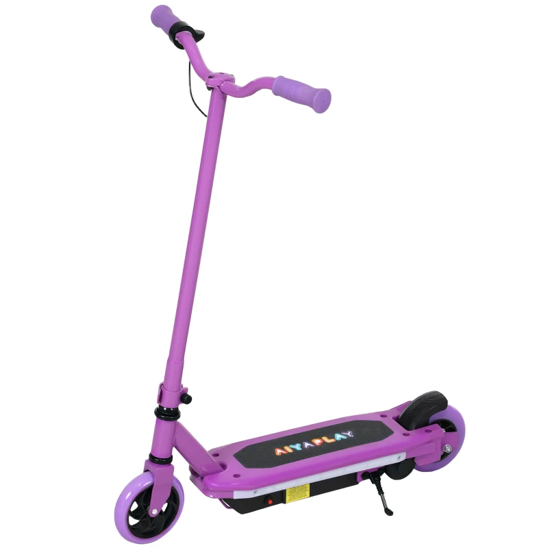 AIYAPLAY Trottinette électrique pour enfants 6-14 ans, vitesse maximale 10 km/h, lumières LED colorées, frein électrique, violet