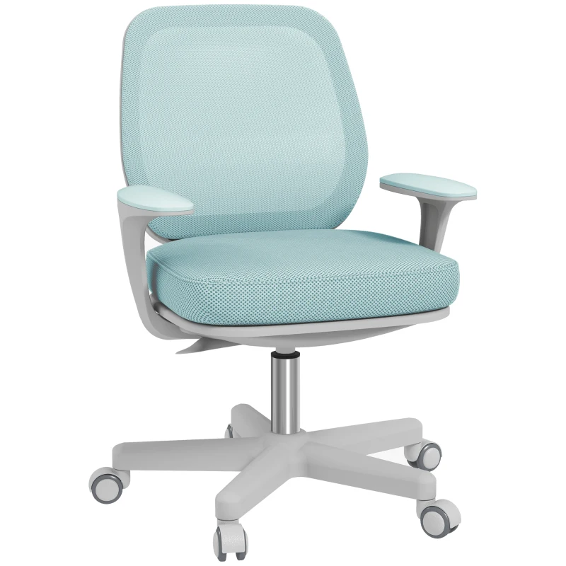 Vinsetto Sedia da Ufficio Ergonomica ad Altezza Regolabile con Schienale Traspirante, 55x48x82.5-94.5 cm, Verde Chiaro